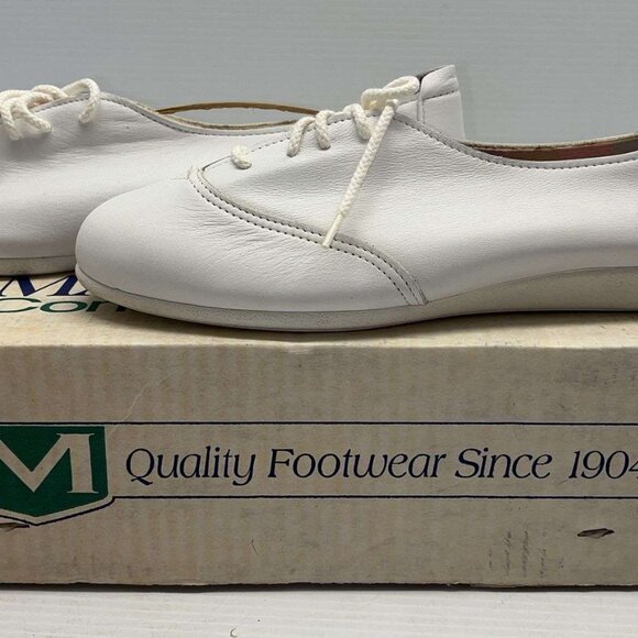 Women's Easy Times White Leather Lace Up Shoes Flats Size 7.5 - Picture 5 of 8